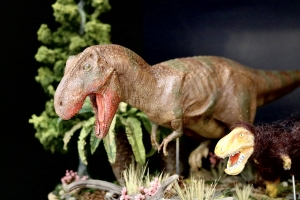 親子で狩りをするティラノサウルス